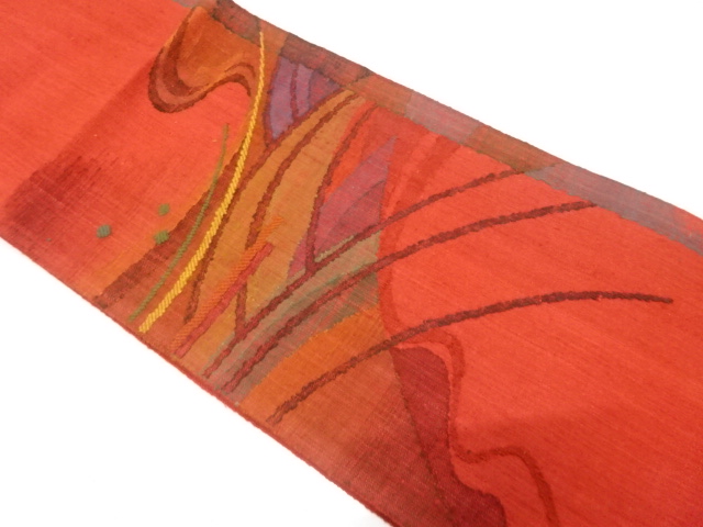 荒波模様織り出し　名古屋帯